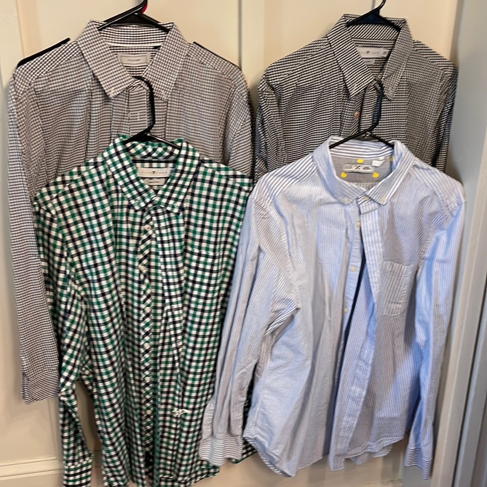 4 button down shirts